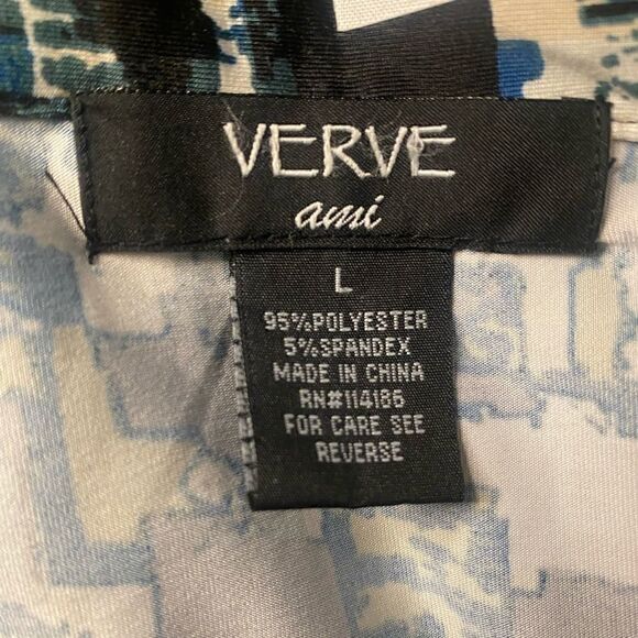 Verve Ami Pullover 3/4 Sleeves V-Neck Large Tunic Top - Picture 6 of 7